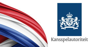 De Nederlandse vlag en het logo van de Kansspelautoriteit